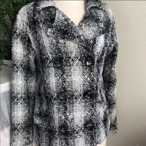 NEW!! Black & White Pea Coat